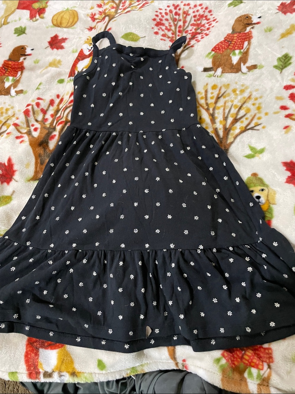 SO Navy Blue Sundress with White Daisy Print